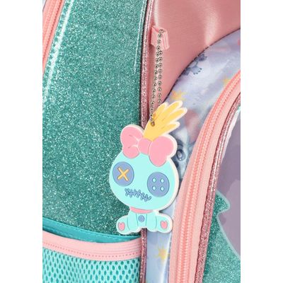 Mochila Escolar De Rodinhas Infantil Stitch Turquesa - Luxcel