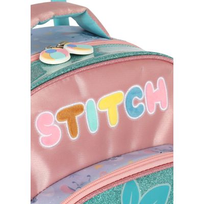 Mochila Escolar De Rodinhas Infantil Stitch Turquesa - Luxcel