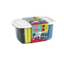 Pack De Esponjas Abrasivas Com Pote Branco Esfrebom 6un - Bettanin