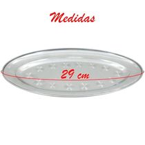 Kit 4 Bandejas Oval Em Aço Inox 29cm