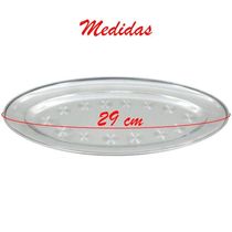 Kit 6 Bandejas Oval Em Aço Inox 29cm