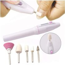 Lixa Elétrica Para Unhas - Multiuso Com 5 Acessórios Pilhas
