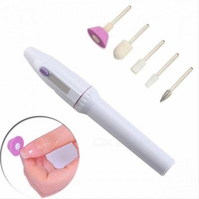 Lixa Elétrica Para Unhas - Multiuso Com 5 Acessórios Pilhas