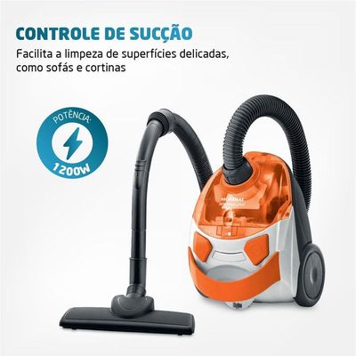 Aspirador De Pó Mondial Turbo Hepa Branco e Laranja AP-15 220V 220V
