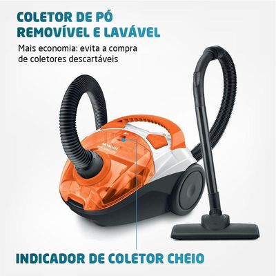 Aspirador De Pó Mondial Turbo Hepa Branco e Laranja AP-15 220V 220V