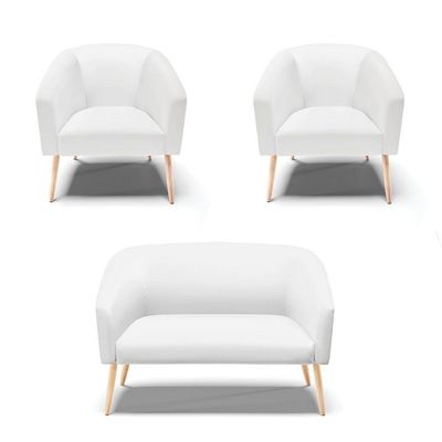 Kit 01 Namoradeira 02 Lugares E 02 Poltronas Branco