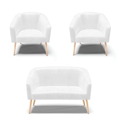 Kit 01 Namoradeira 02 Lugares E 02 Poltronas Branco