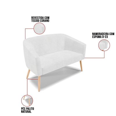 Kit 01 Namoradeira 02 Lugares E 02 Poltronas Branco