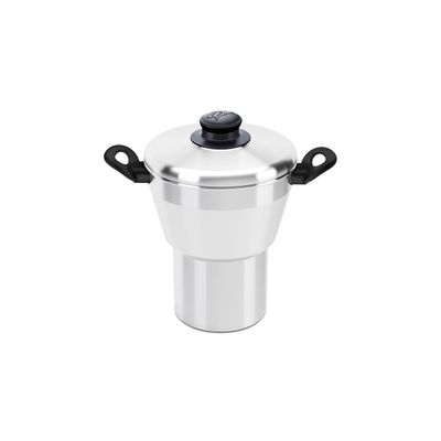Cuscuzeira Panelux Polida com Tampa de Vidro Preta 16cm UNICA