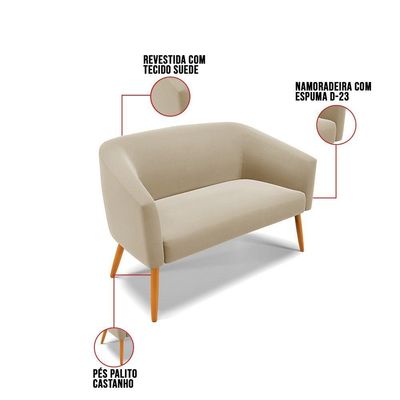 Kit 01 Namoradeira 02 Lugares E 02 Poltronas Marrom Rato