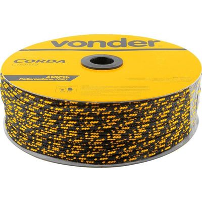 Corda Multifilamento Trançada 6x165 M Preta E Amarela Vonder