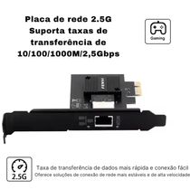 Placa Fenvi PCI-e para RJ45 placa rede 10M/100M/1000M/ 2.5G