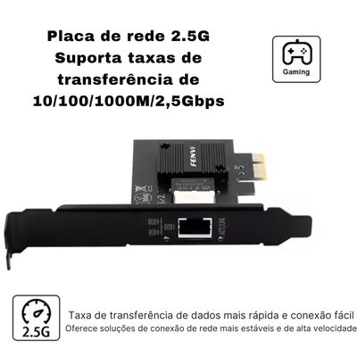 Placa Fenvi PCI-e para RJ45 placa rede 10M/100M/1000M/ 2.5G