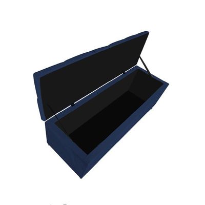 Calçadeira Liverpool 160cm Queen Size Suede Azul Marinho