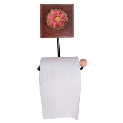 Kit Acessórios Banheiro 3 Toalheiros 1 Porta Papel Higiênico Cor Rosa