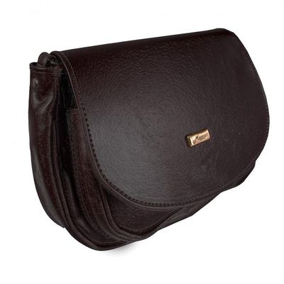 Bolsa Couro Legítimo Feminina Transversal Luxo Cor Marrom