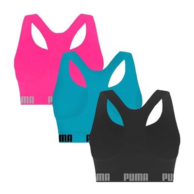 Kit 3 Tops Puma Nadador Sem Costura Feminino G