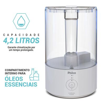 Umidificador 3 em 1 Philco 4,2L Óleos essenciais PUD04A Bivolt
