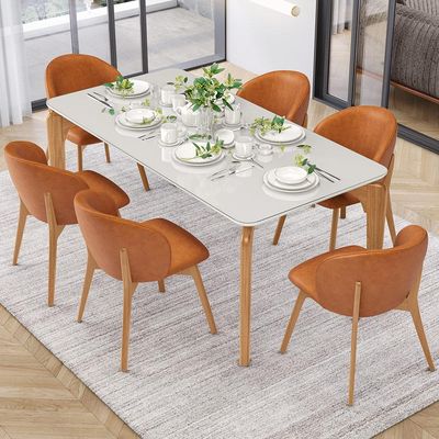 Cadeira de Jantar e Estar Living Estofada Mia L02 Couríssimo Canela - Lyam Decor
