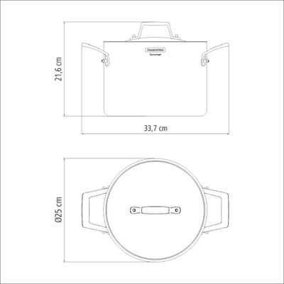 Caldeirão Tramontina Grano Aço Inox 24 cm 7,7 L