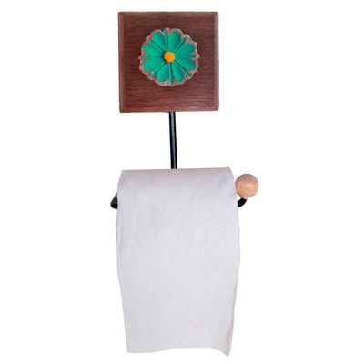 Kit Acessórios Banheiro 3 Toalheiros 1 Porta Papel Higiênico Cor Verde