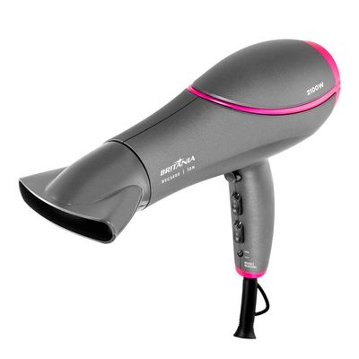 Secador de Cabelos Britânia BSC2200 2100W Cinza e Rosa - Bivolt