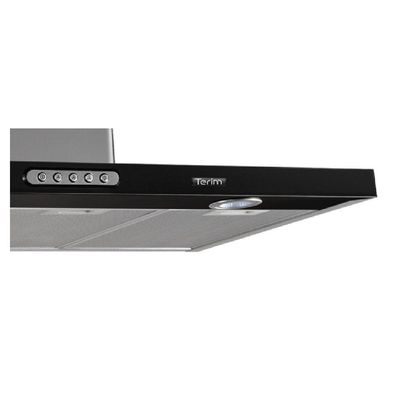 Coifa de Parede Retangular 75cm Slim Terim Preto Com Inox 110V