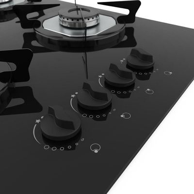 Cooktop Terim à Gás Trm 4b Vidro Preto Flange Inox Preto Bivolt