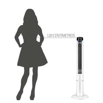 Ventilador de Torre 120cm Spirit Sky 45W de Potência com 3 Velocidades, Função Bom Sono e Vento Natural – Branco/Prata Branco,Prata / 220