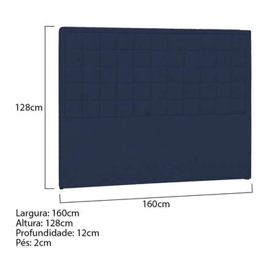 Cabeceira QueenP04 160 Cm Suede Azul Marinho Tca 948