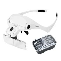 Óculos Lupa Cabeça Com 5 Lentes Led Branco