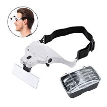 Óculos Lupa Cabeça Com 5 Lentes Led Branco
