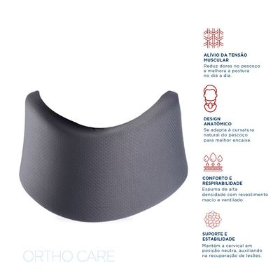 Colar Cervical Ortho Care Dellamed G / Cinza Chumbo