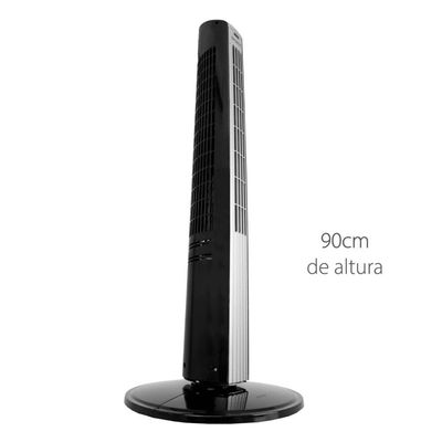 Ventilador de Torre 90cm Spirit Easy 40W de Potência e 3 Velocidades - Preto/Prata Prata,Preto / 220