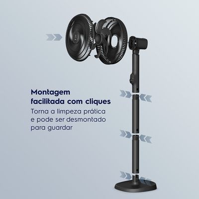 Ventilador de Coluna 40cm 6 Pás DuoForce Air EFS40 Electrolux Grafite / 220V