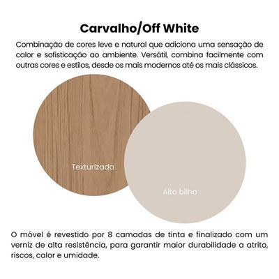 Mesa de Apoio Artely Up Quadrada - Carvalho e Off White