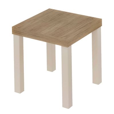 Mesa de Apoio Artely Up Quadrada - Carvalho e Off White