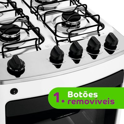 Fogão Consul 4 Bocas CFO4NAB com Mesa de Inox, Acendimento Automático e Design Frente Única Bivolt - Branco