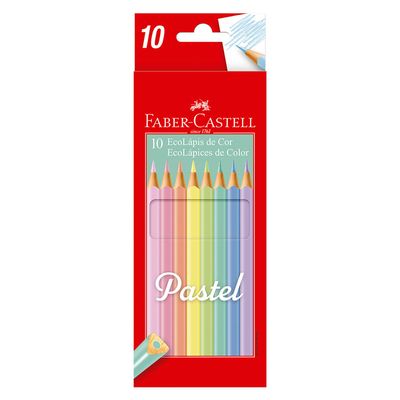 Lápis de Cor Faber-Castell Pastel Eco com 10 Cores UNICA