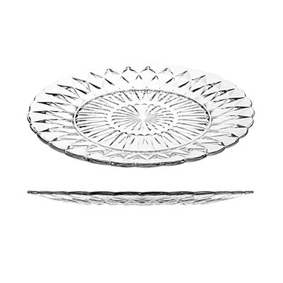 Prato Raso Le Jade Vidro Transparente Floral 22,2cm UNICA