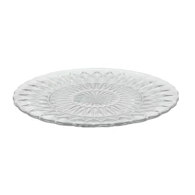 Prato Raso Le Jade Vidro Transparente Floral 22,2cm UNICA