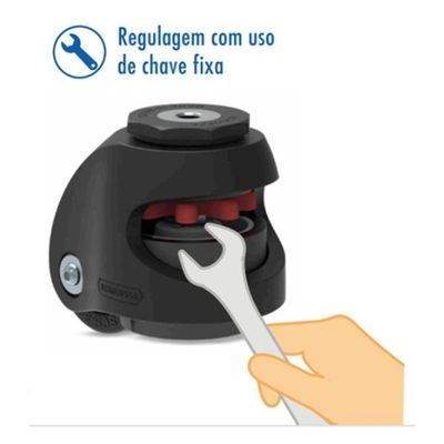 Rodízios De Elevação Com Pé Nivelador Com Espiga 275 Kg