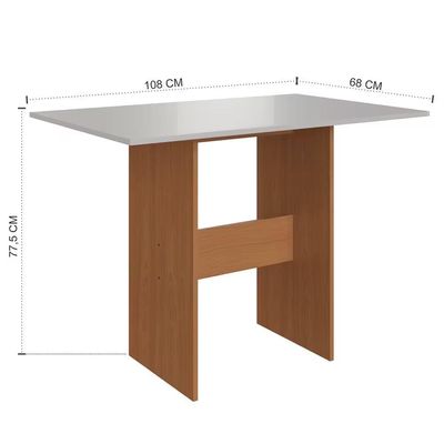 Mesa de Jantar Indekes Orquídea com 4 Cadeiras - Freijo/Off White