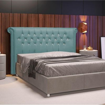 Cabeceira Queen Brescia P04 160 Cm Suede Turquesa