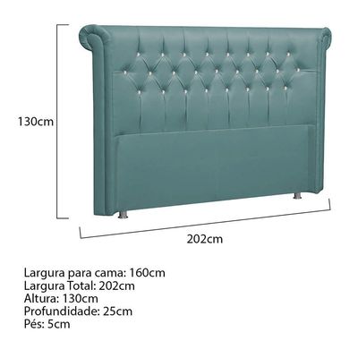 Cabeceira Queen Brescia P04 160 Cm Suede Turquesa
