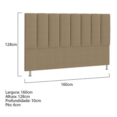 Cabeceira Queen Hannover P04 160 Cm Suede Bege