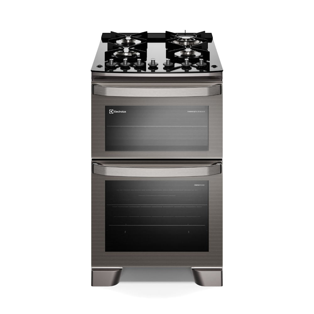 Fogão 4 Bocas Electrolux Experience Perfectcook360 Prata Mesa em Vidro - 220v - Fe4dc