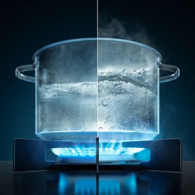 Fogão 4 bocas Electrolux Cinza Experience com Mesa de Vidro, Duplo Forno e PerfectCook360 (FE4DC) 220V