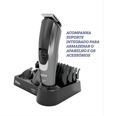 Aparador de Pelos Philco 8 Acessórios PAPE01 Bivolt Bivolt