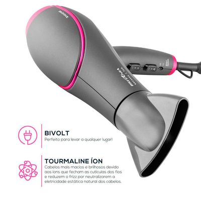 Secador de Cabelos Britânia BSC2200 2100W Cinza e Rosa - Bivolt